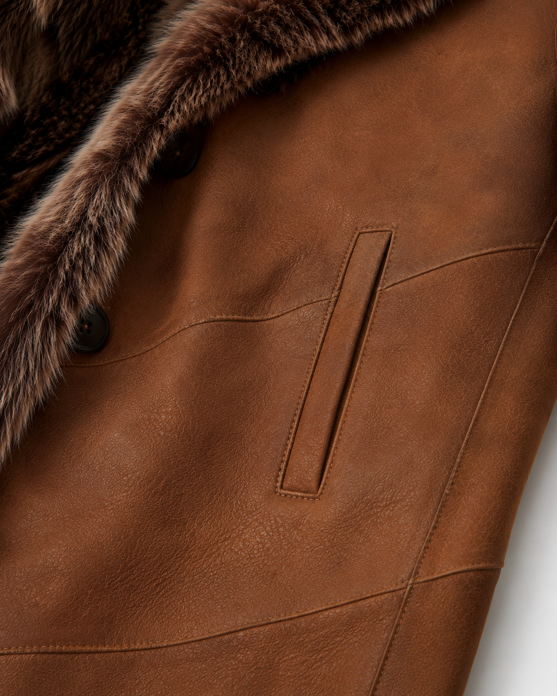Carrie Shearling Coat - Cognac Brown - Carrie10