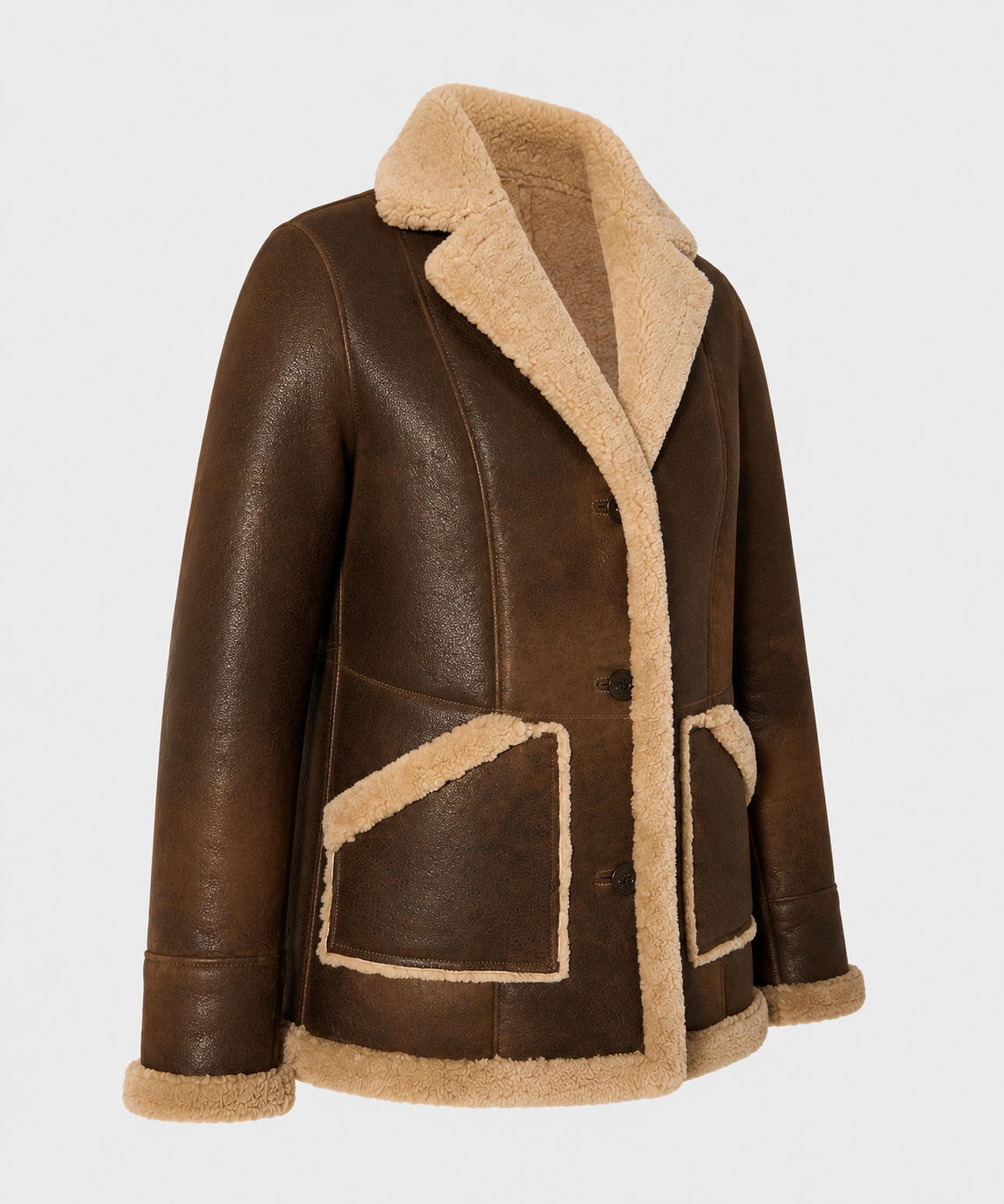 Dakota Shearling Coat - Chocolate Brown