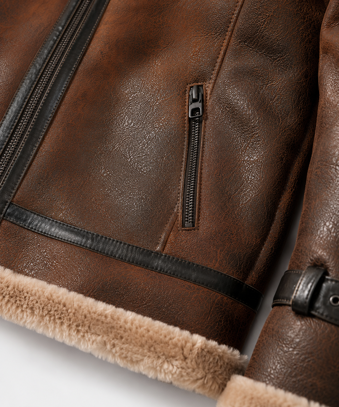 Ford Shearling Jacket - Rich Chocolate Brown
