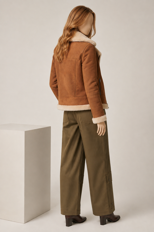 Ginny Shearling Jacket - Caramel Brown - Ginny2