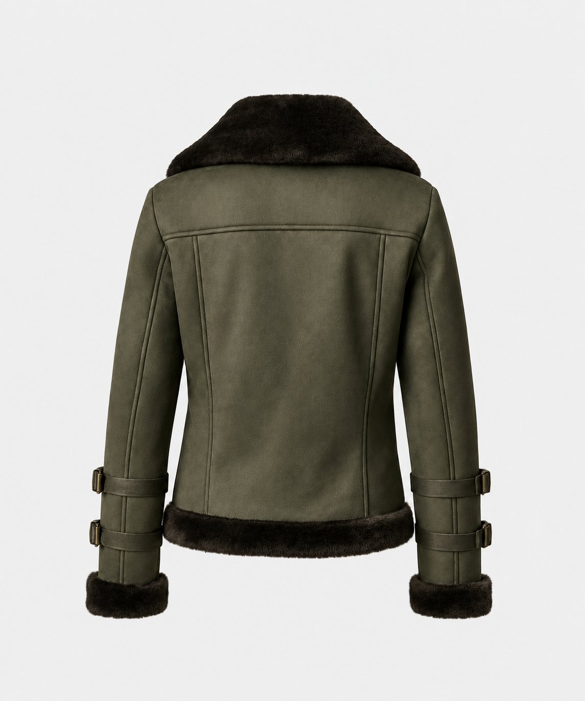 Abeline Shearling Jacket - Olive Green - Abeline5
