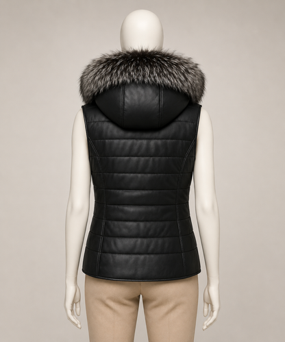 Adeline Shearling Gilet - Old Black - Adeline2
