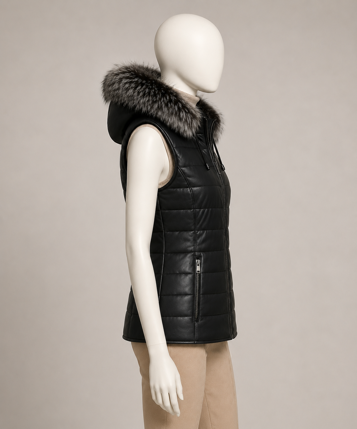 Adeline Shearling Gilet - Old Black - Adeline3