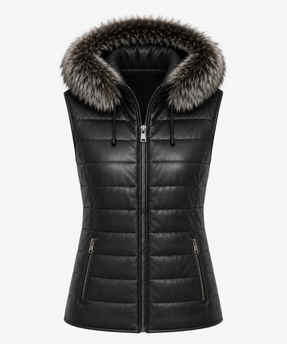 Adeline Shearling Gilet - Old Black - Adeline4