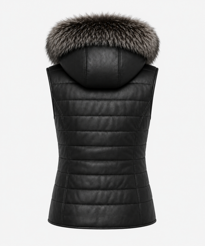 Adeline Shearling Gilet - Old Black - Adeline5