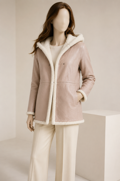 Allison Shearling Coat - Blush Pink - Allison1