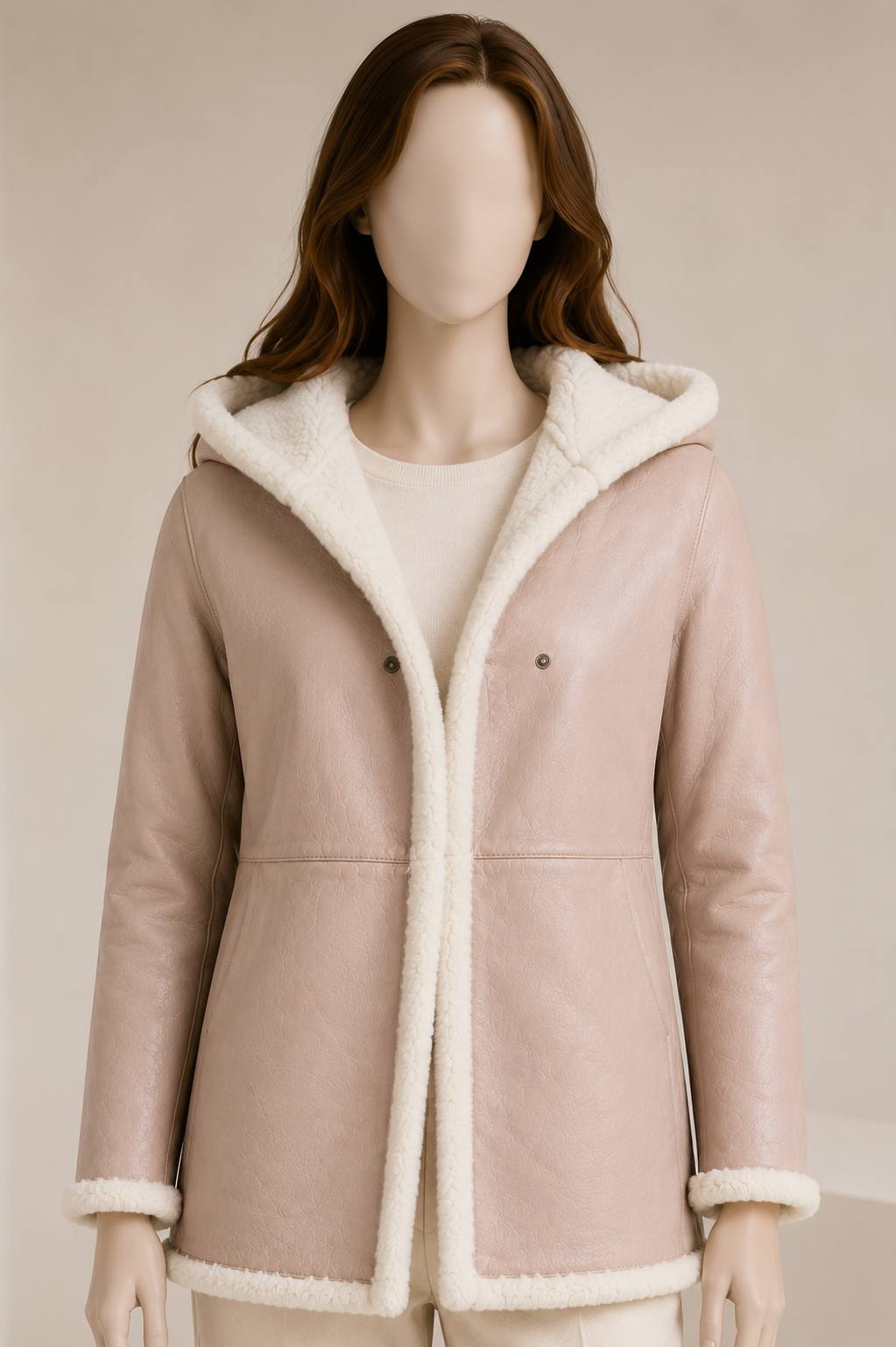 Allison Shearling Coat - Blush Pink - Allison3