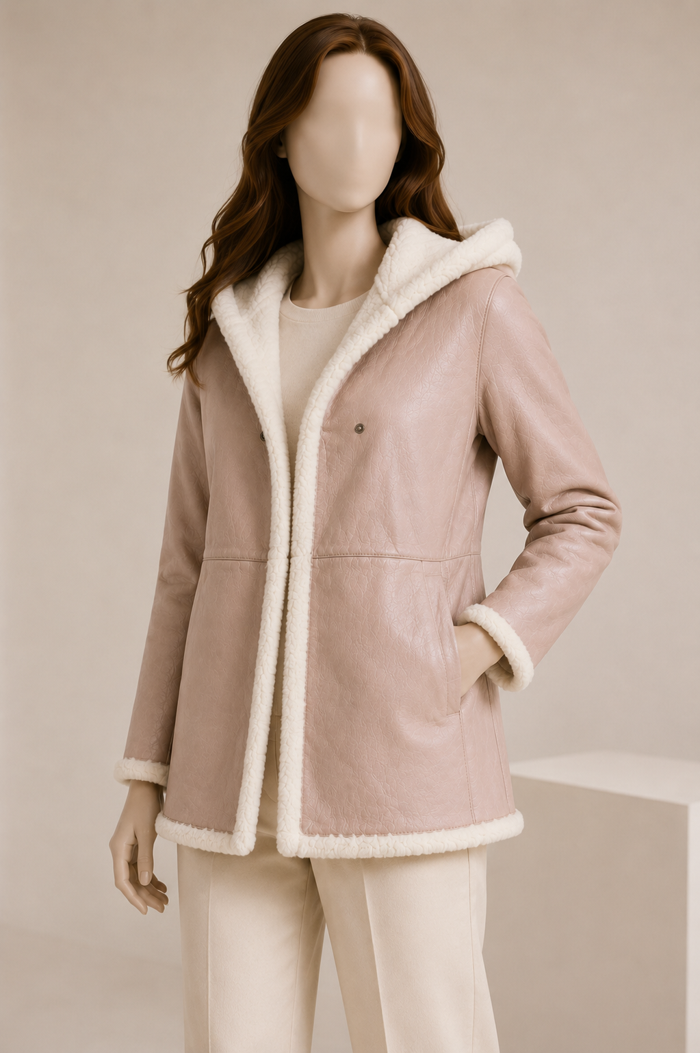 Allison Shearling Coat - Blush Pink - Allison4