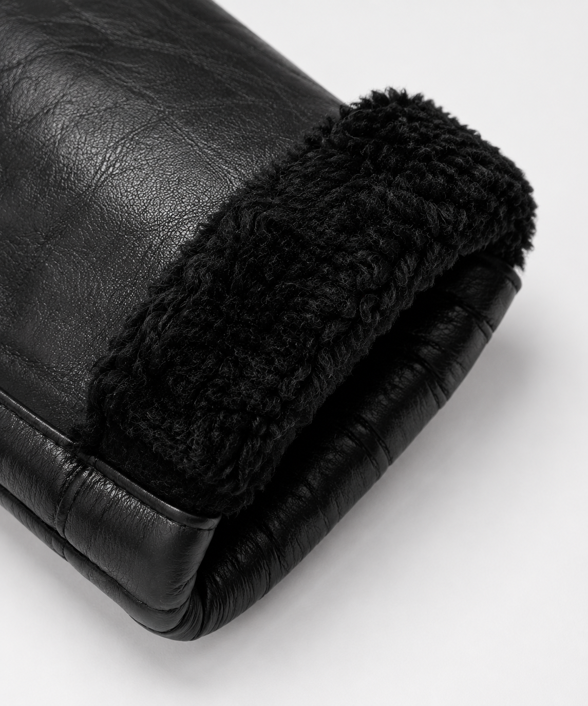 Amos Shearling Coat - Black Long
