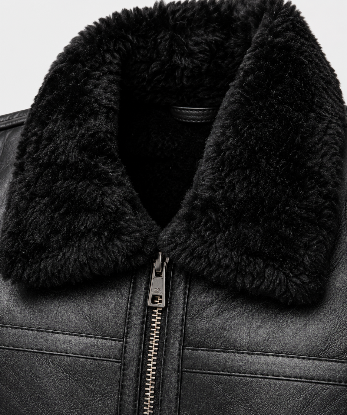 Amos Shearling Coat - Black Long