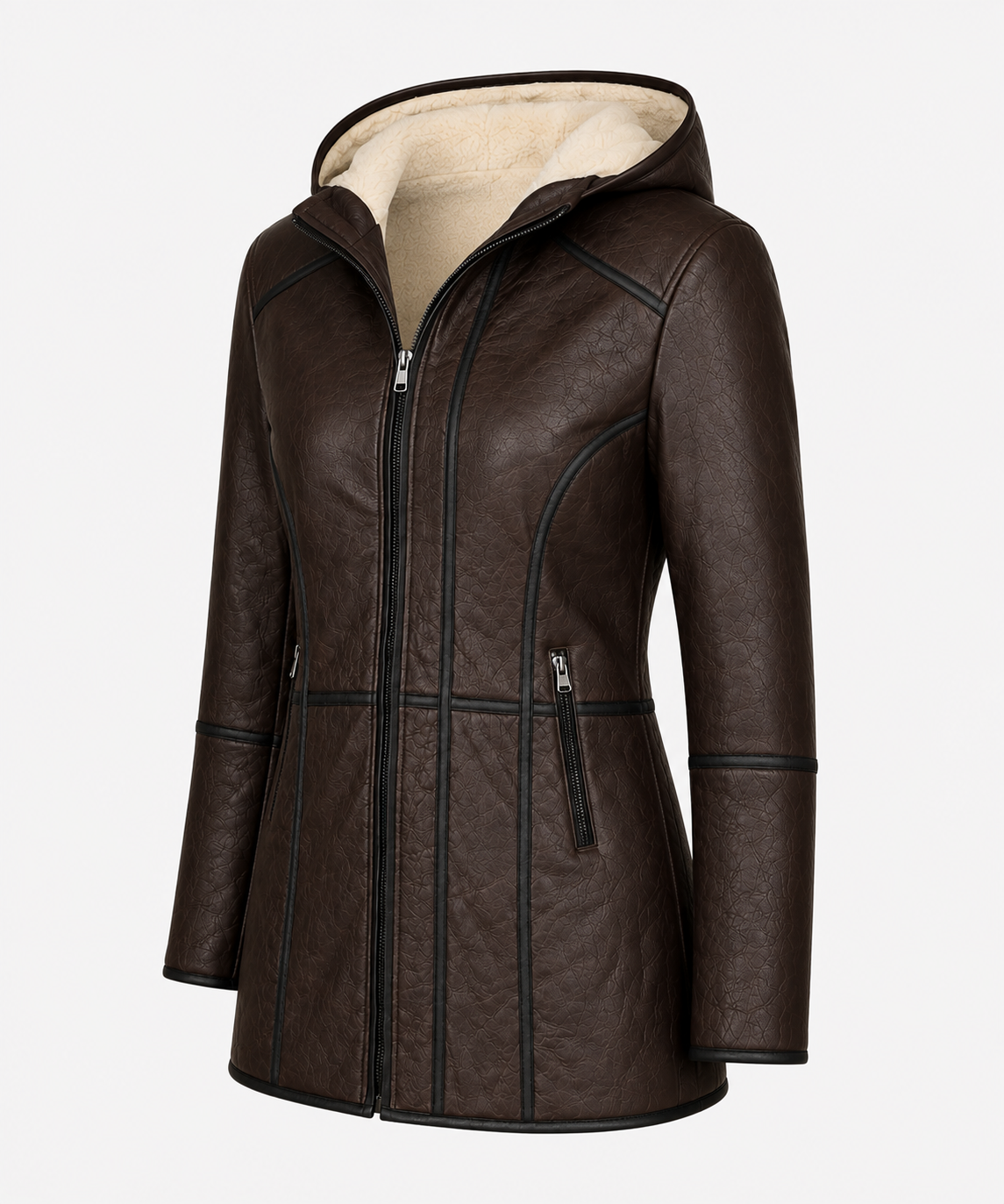Andie Shearling Coat - Dark Espresso Brown - Andie6