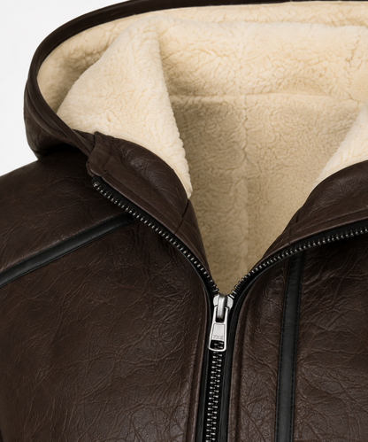 Andie Shearling Coat - Dark Espresso Brown - Andie7