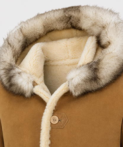 Asher Shearling Coat - Fur Camel
