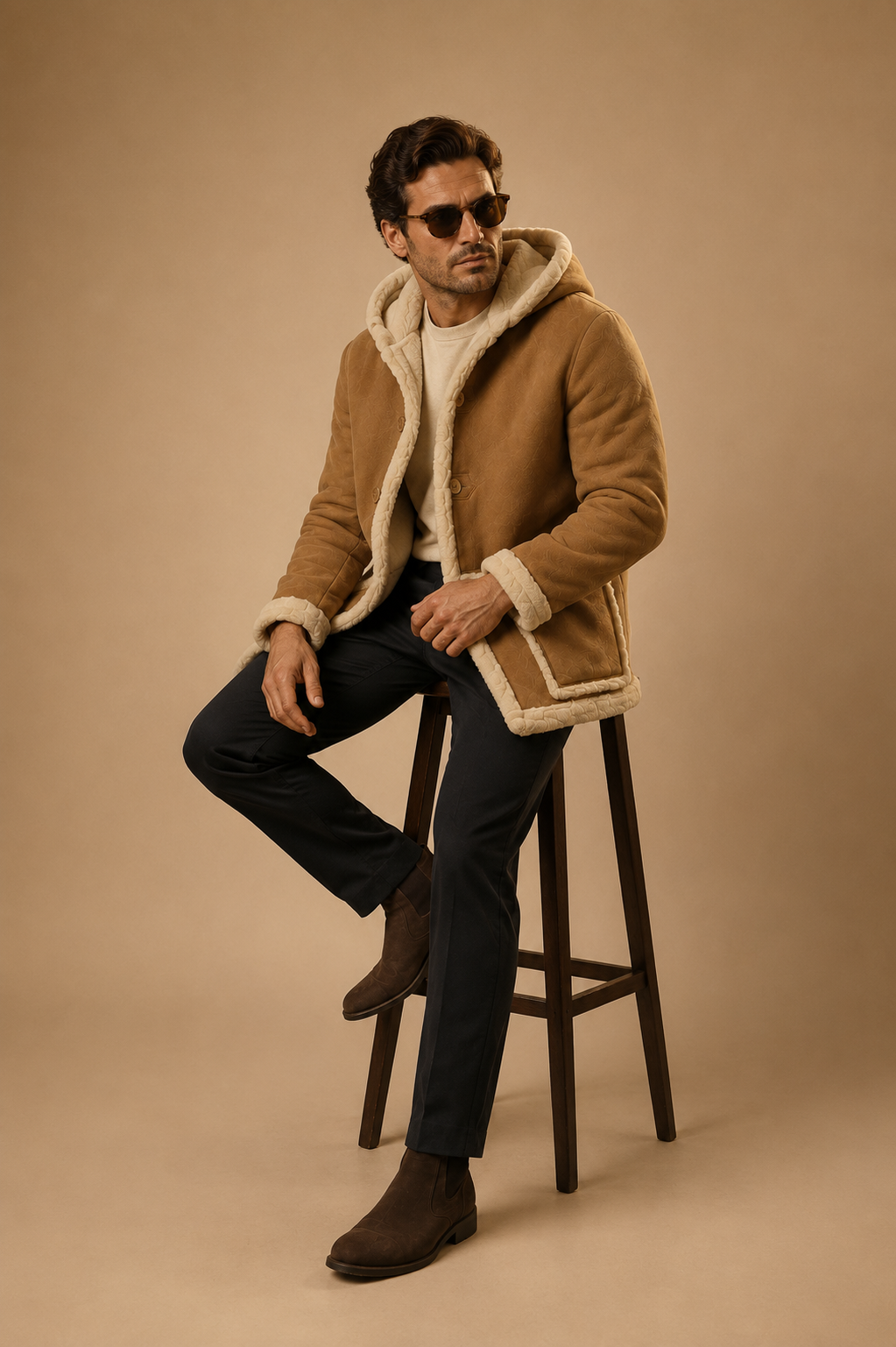Asher Shearling Coat - Fur Camel