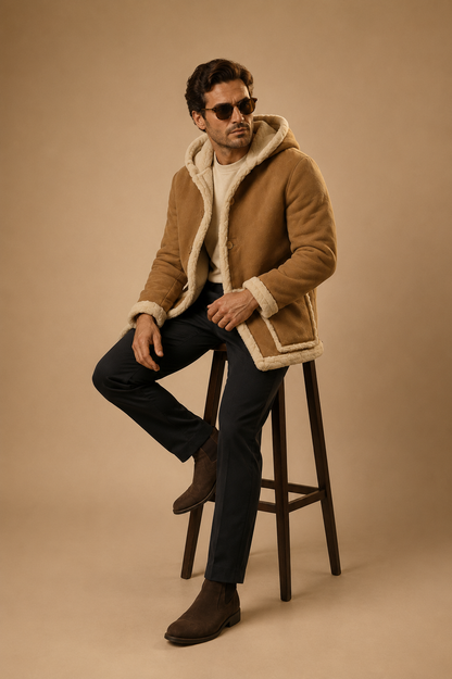 Asher Shearling Coat - Fur Camel