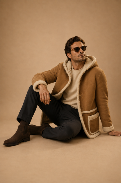 Asher Shearling Coat - Fur Camel