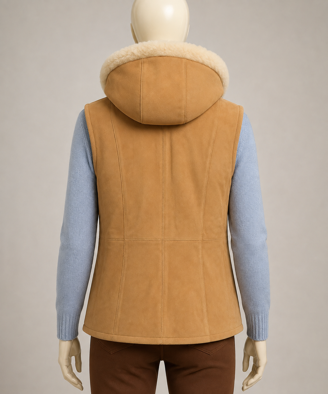 Aubrey Shearling Gilet - Camel Tan - Aubrey2