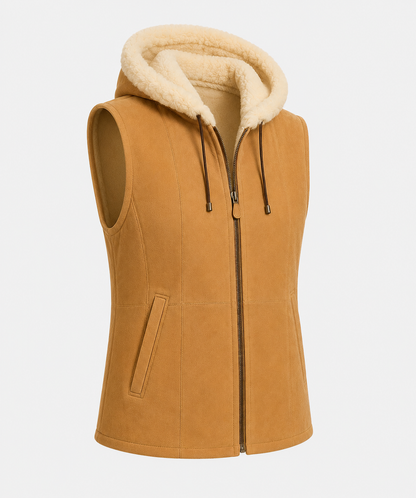Aubrey Shearling Gilet - Camel Tan - Aubrey6