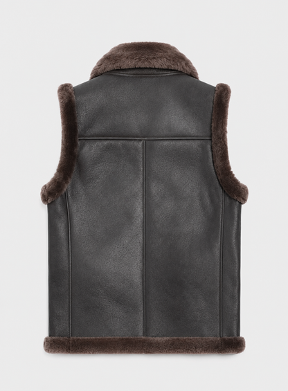 Austin Shearling Gilet - Old Black