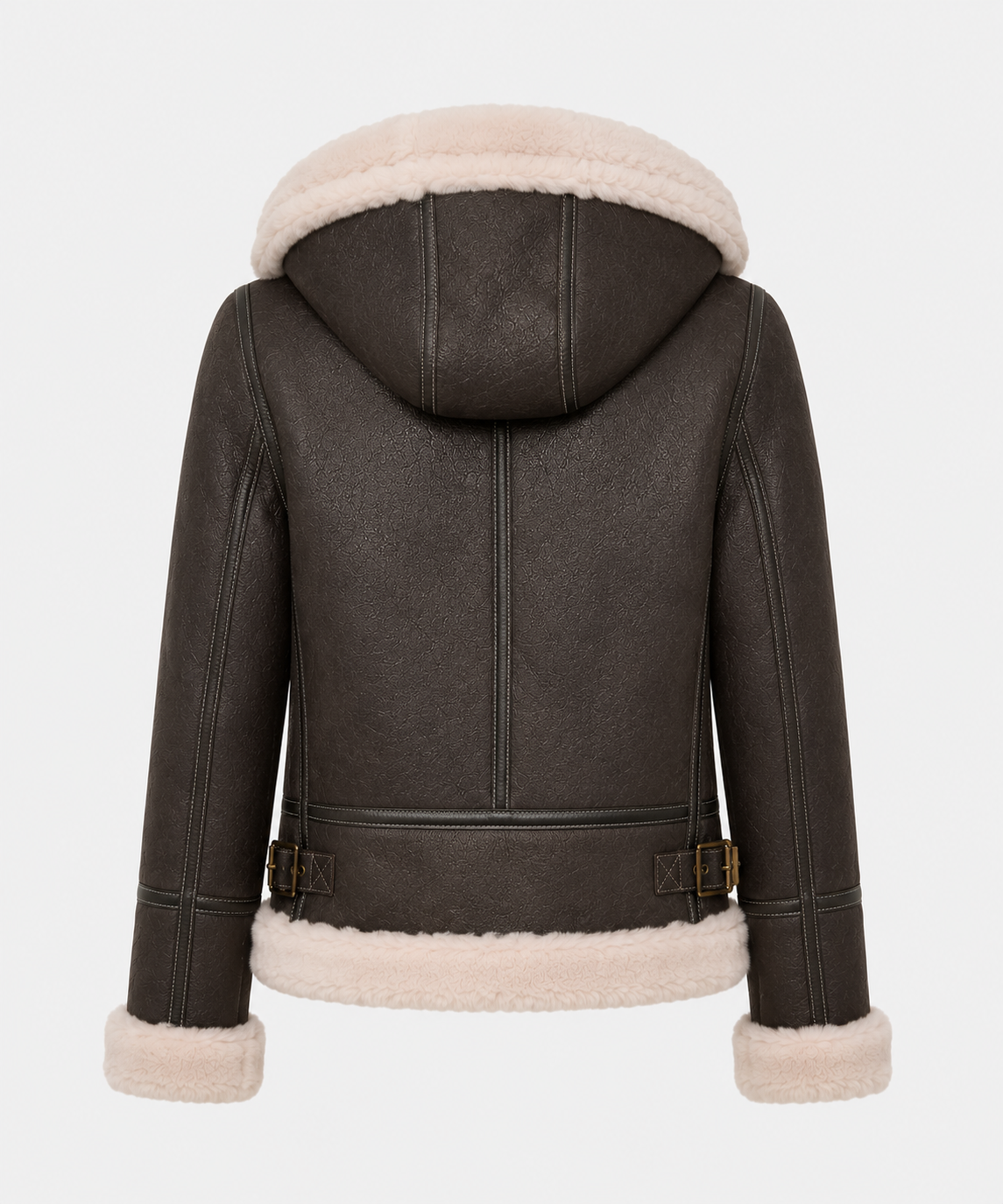 Avery Shearling Jacket - Dark Chocolate Brown - Averybrown7