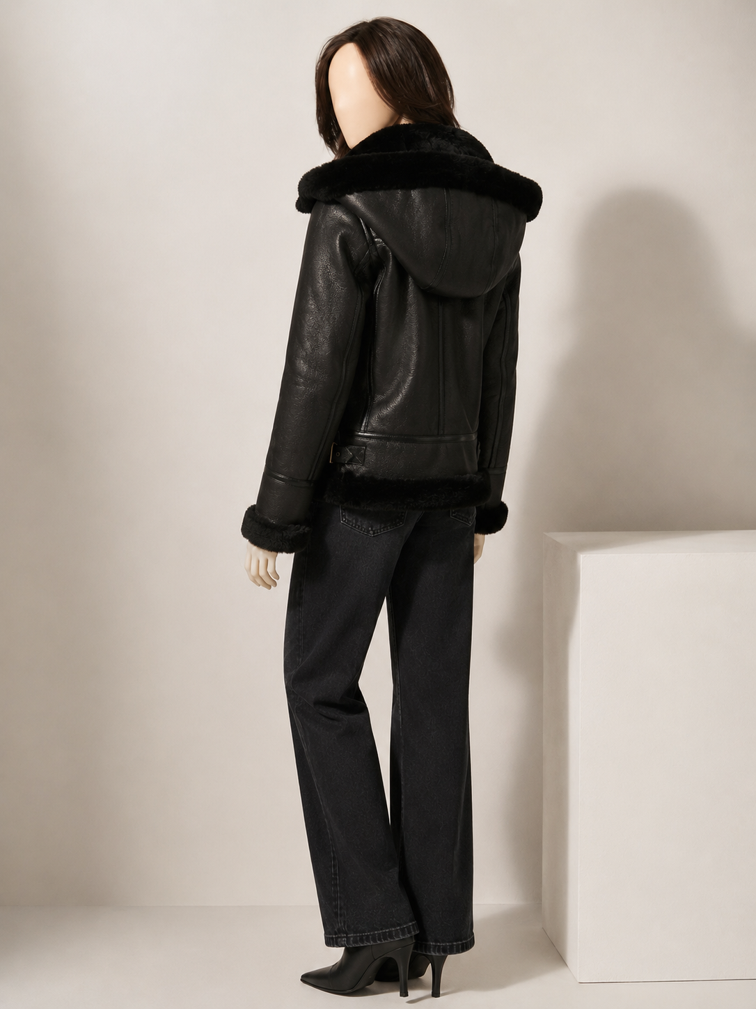 Avery Black Shearling Jacket - Averyblack2
