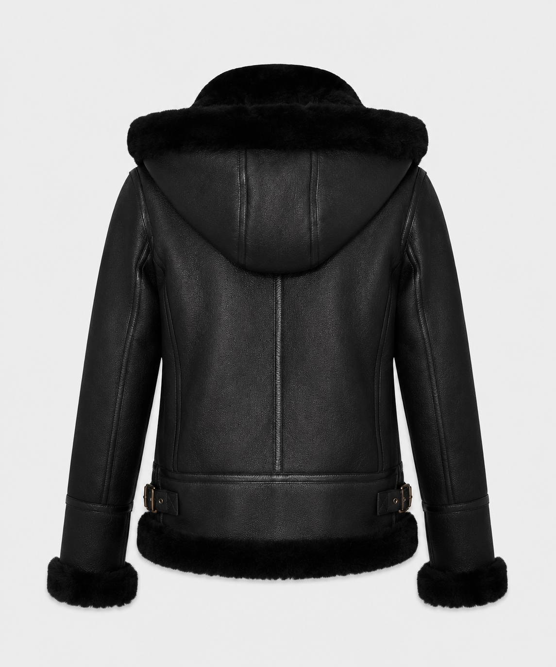 Avery Black Shearling Jacket - Averyblack6