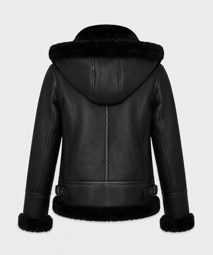 Avery Black Shearling Jacket - Averyblack6