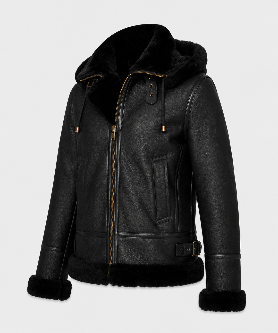 Avery Black Shearling Jacket - Averyblack7