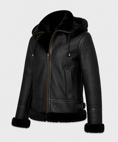 Avery Black Shearling Jacket - Averyblack7