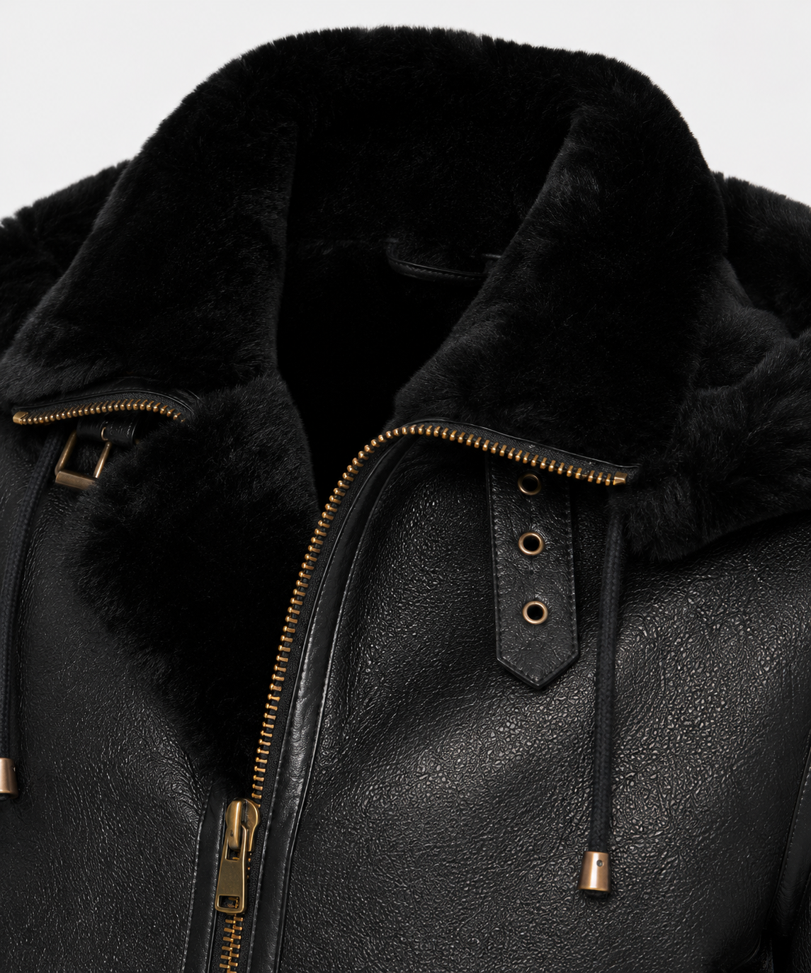 Avery Black Shearling Jacket - Averyblack8