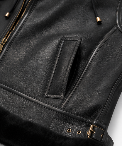 Avery Black Shearling Jacket - Averyblack9