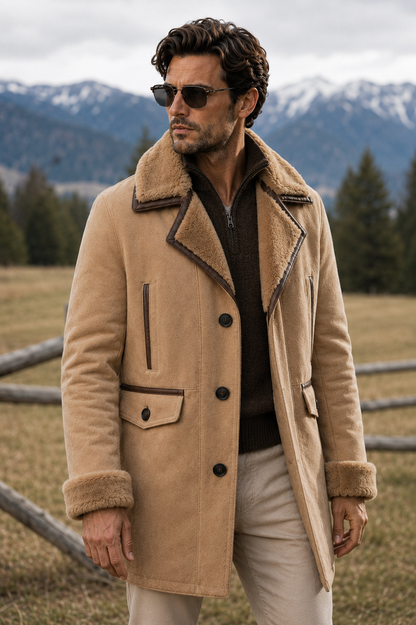 Axel Shearling Coat - Timeless Beige