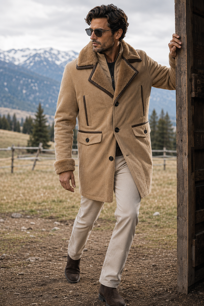 Axel Shearling Coat - Timeless Beige