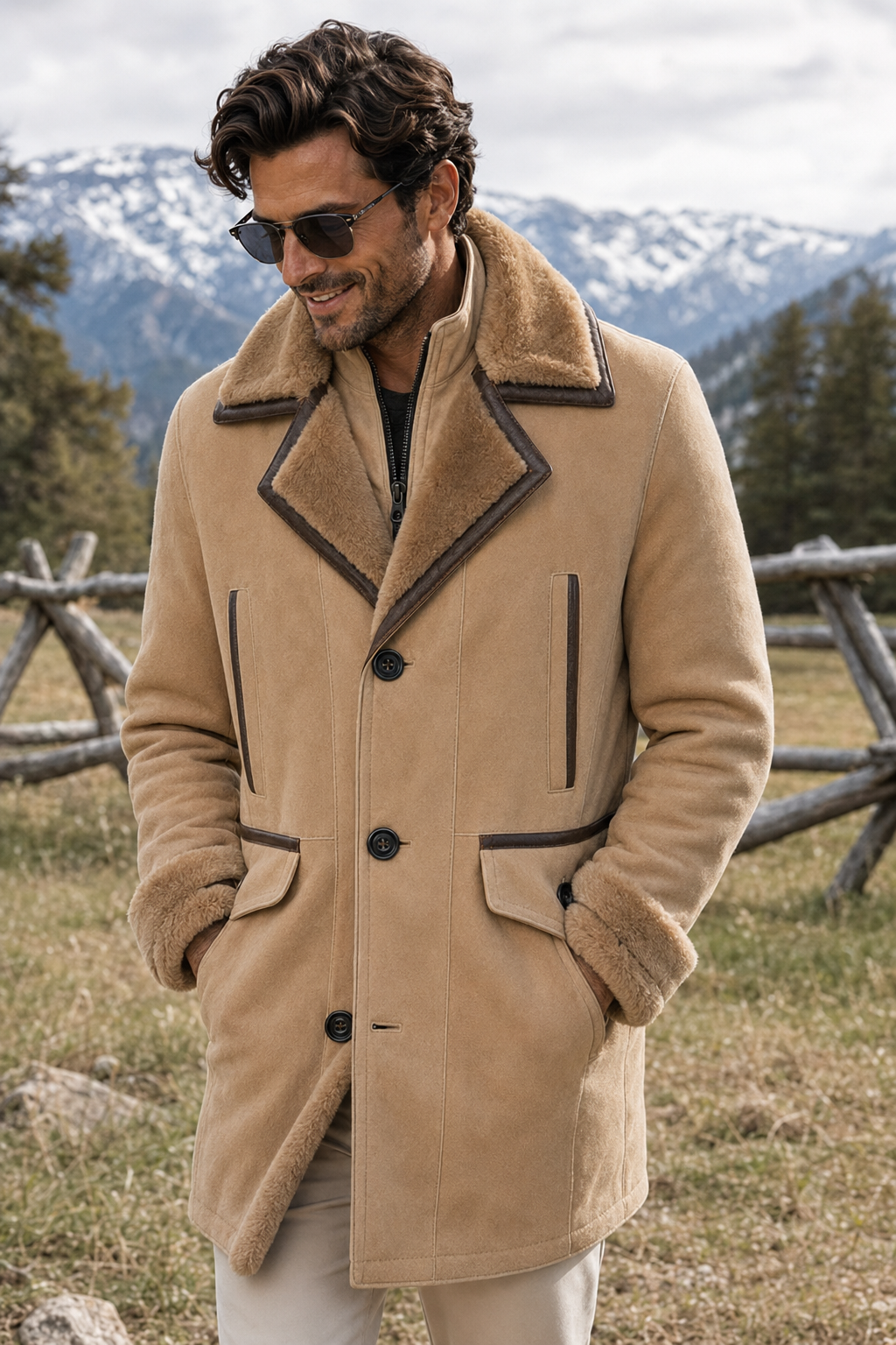 Axel Shearling Coat - Timeless Beige
