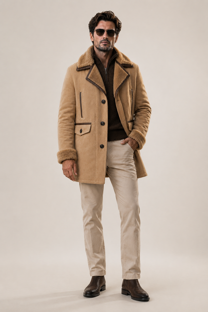 Axel Shearling Coat - Timeless Beige
