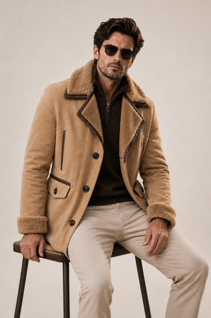 Axel Shearling Coat - Timeless Beige