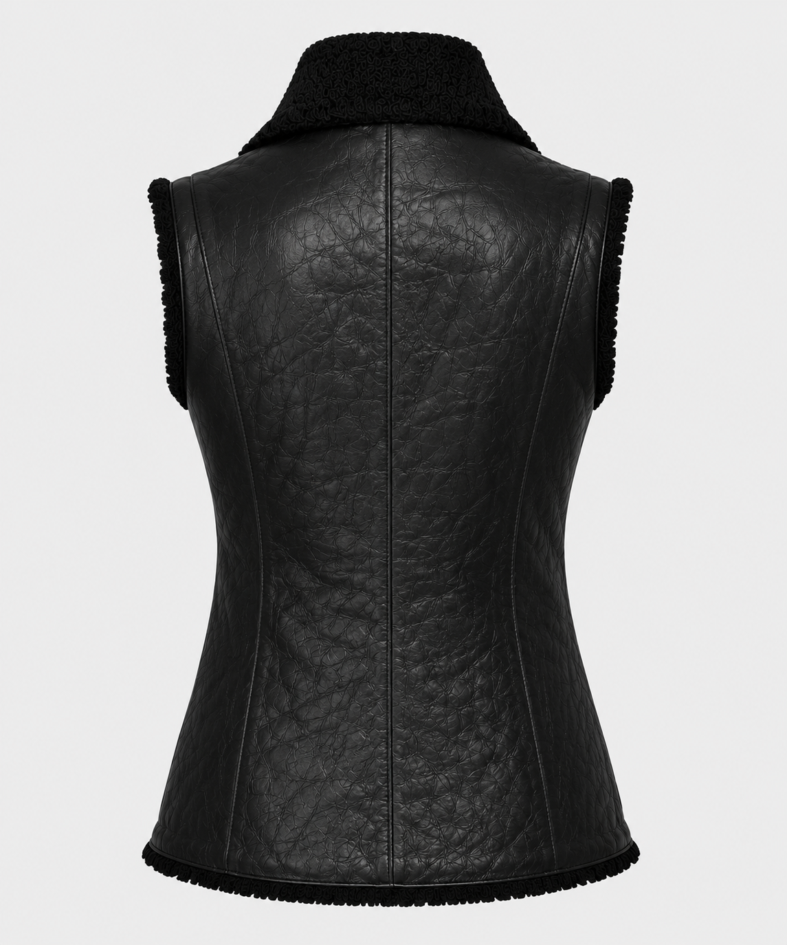 Bella Shearling Gilet - Black - Bella5