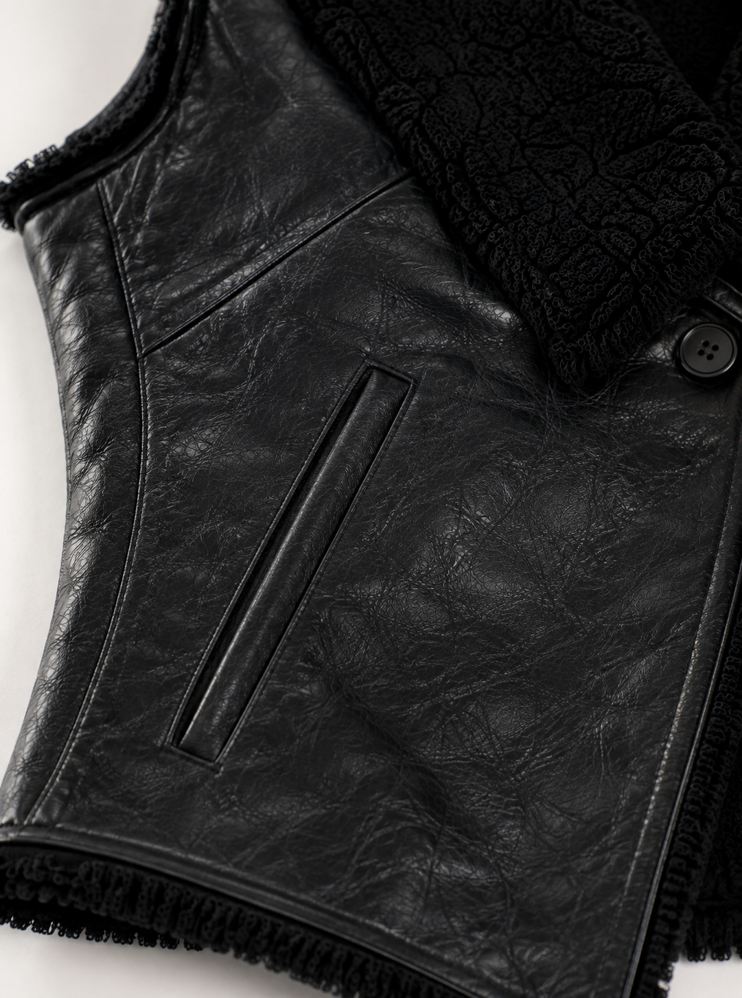Bella Shearling Gilet - Black - Bella8