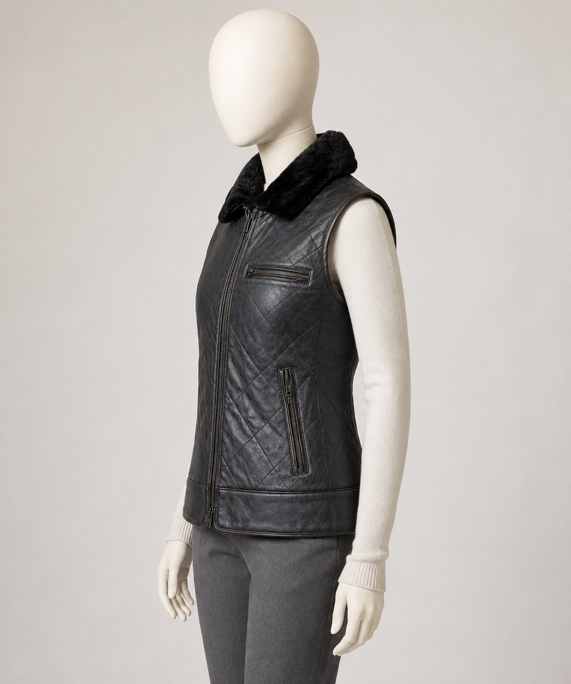Bonnie Shearling Gilet - Dark Charcoal - Bonnie3