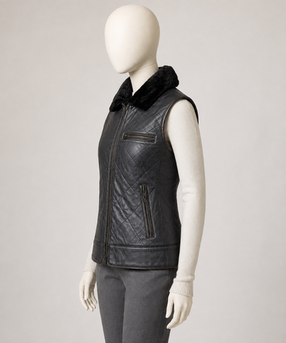 Bonnie Shearling Gilet - Dark Charcoal - Bonnie3