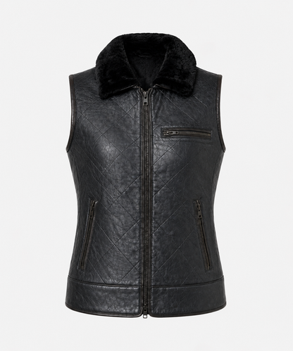 Bonnie Shearling Gilet - Dark Charcoal - Bonnie4