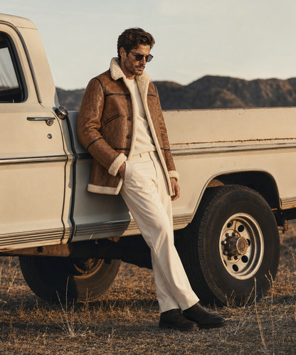 Boone Shearling Coat - Crazy Brown