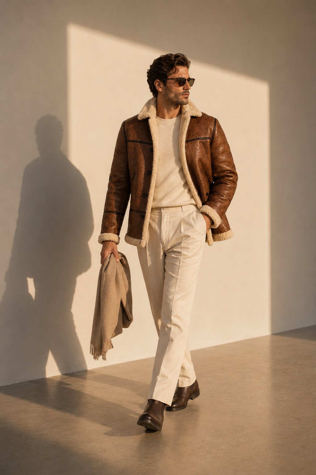 Boone Shearling Coat - Crazy Brown