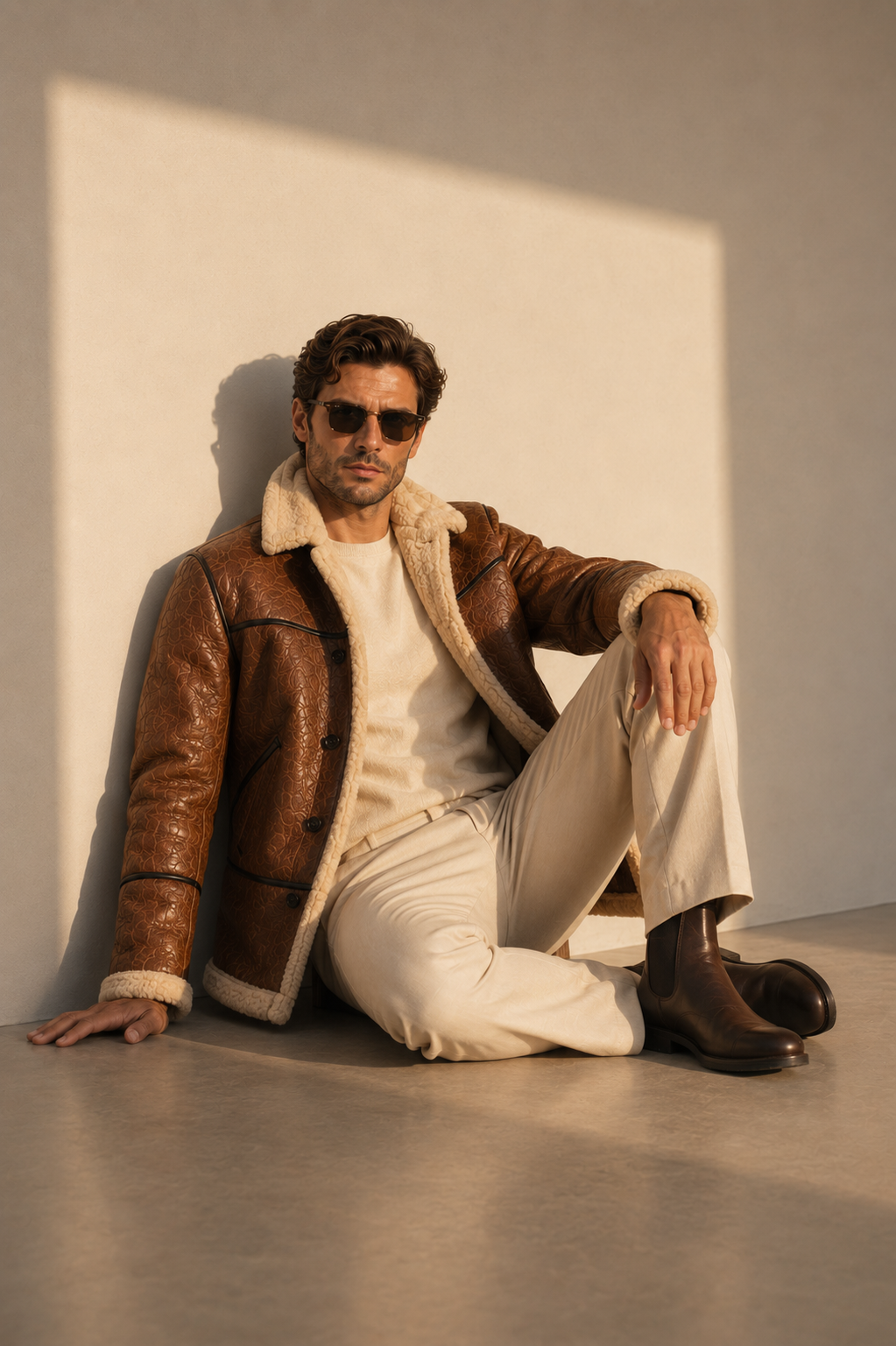 Boone Shearling Coat - Crazy Brown