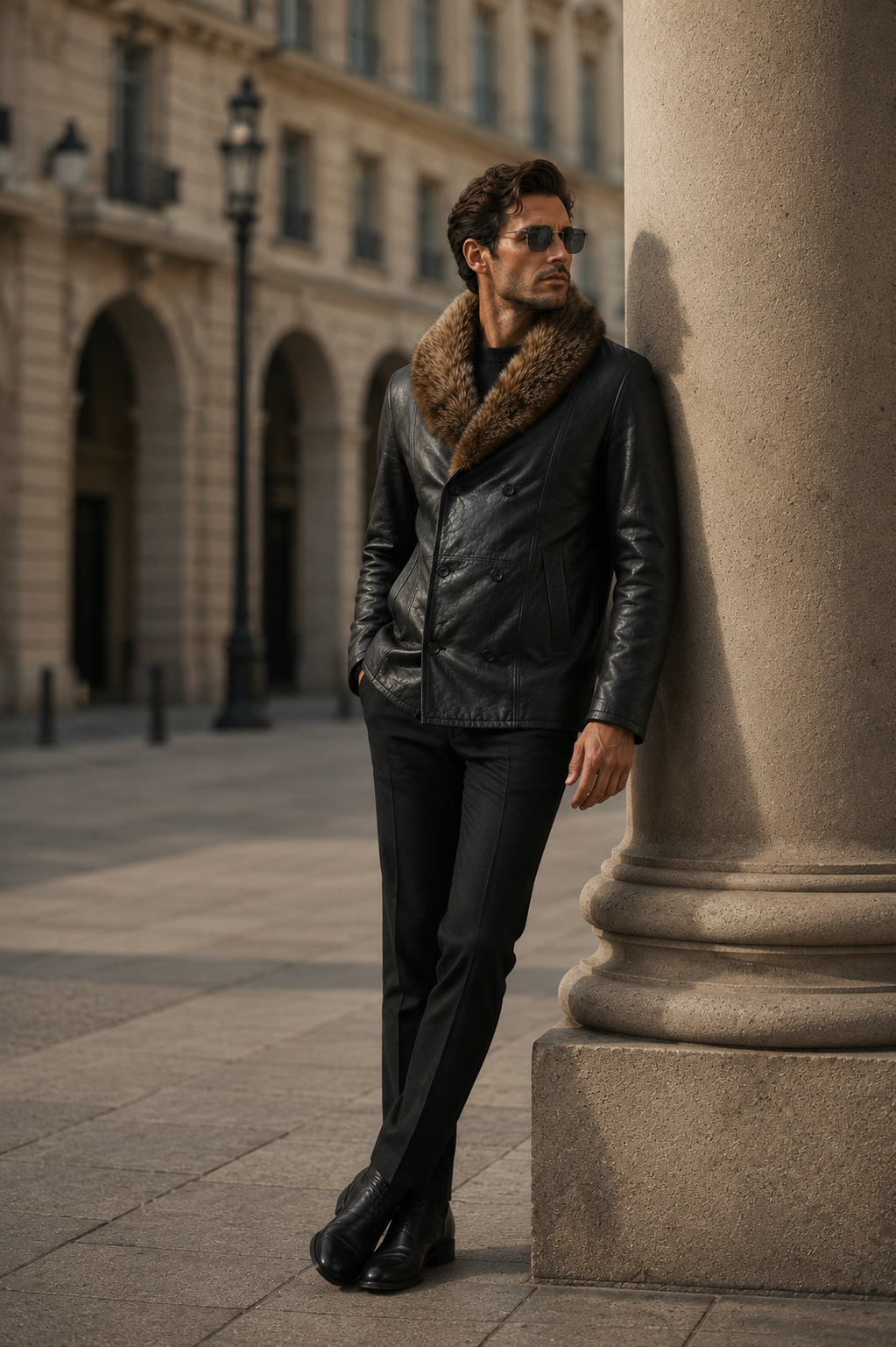 Briggs Shearling Coat - Foxy Black