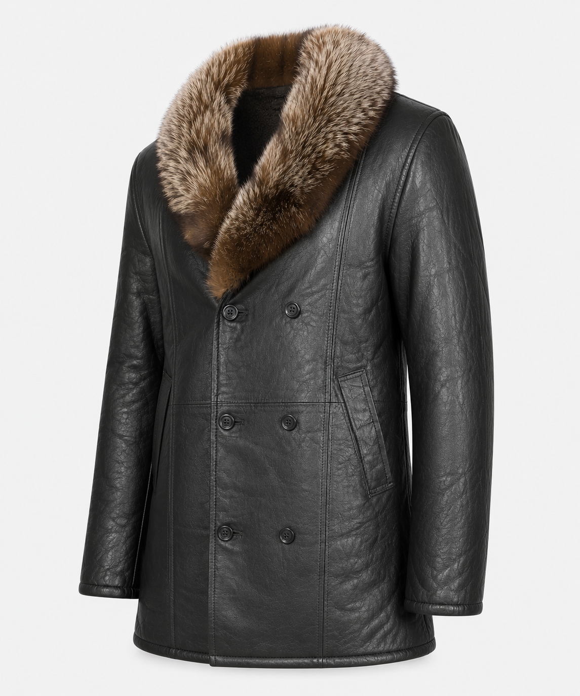 Briggs Shearling Coat - Foxy Black