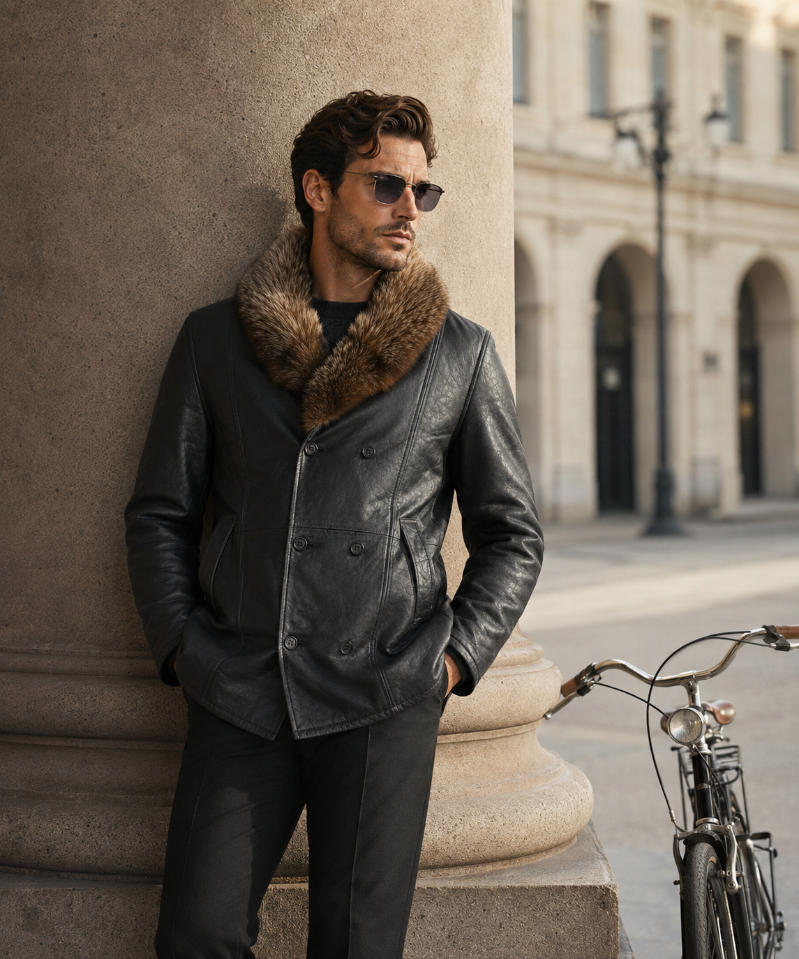 Briggs Shearling Coat - Foxy Black