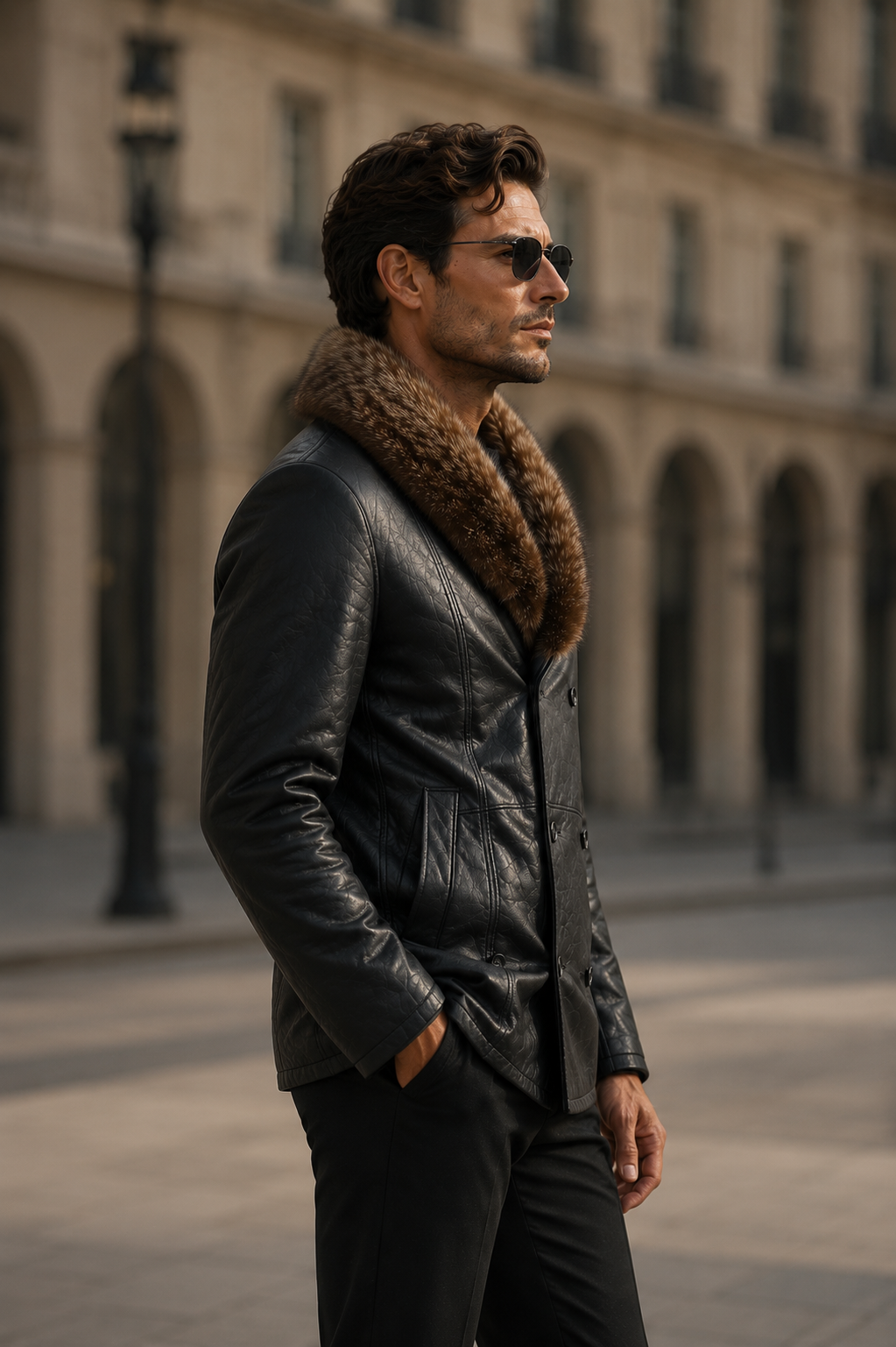 Briggs Shearling Coat - Foxy Black
