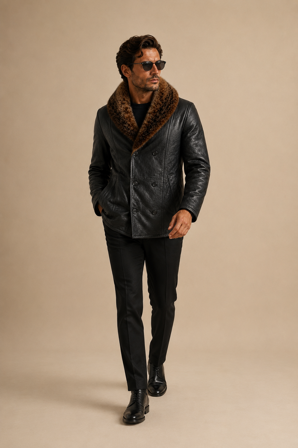 Briggs Shearling Coat - Foxy Black