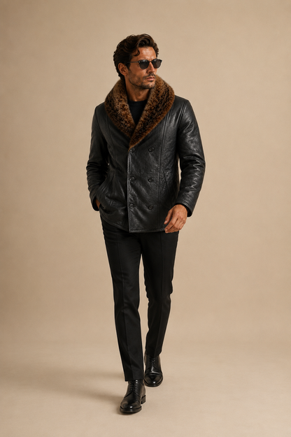 Briggs Shearling Coat - Foxy Black